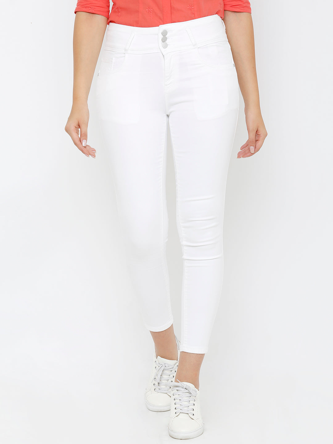 Women White High-Rise Skinny Jeans