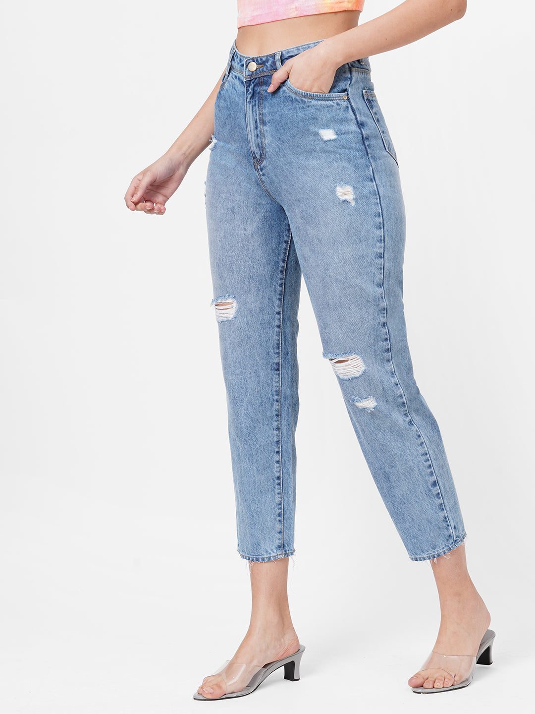 Women High-Rise Mom Fit Jeans