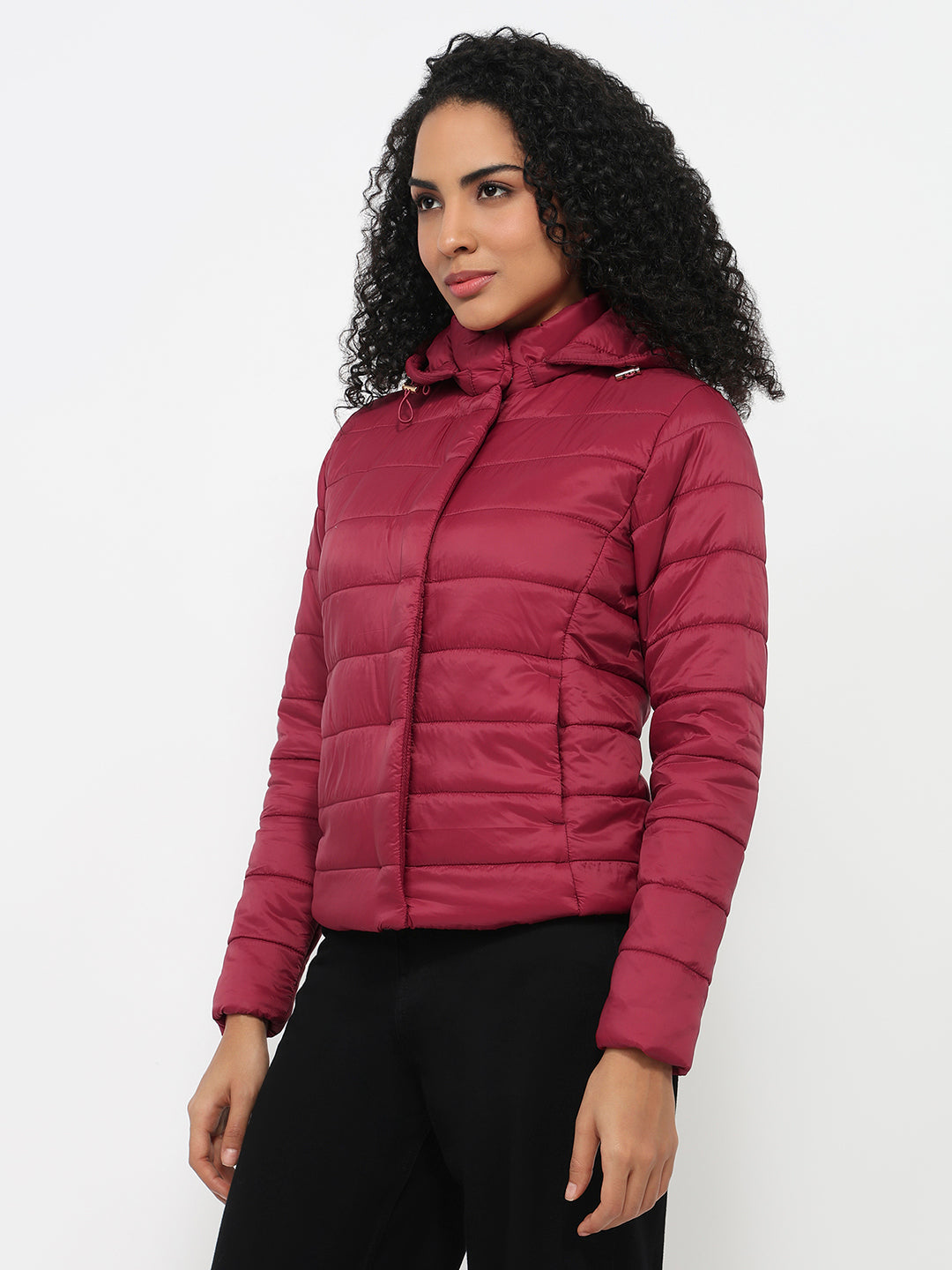Women Maroon Winter Jacket