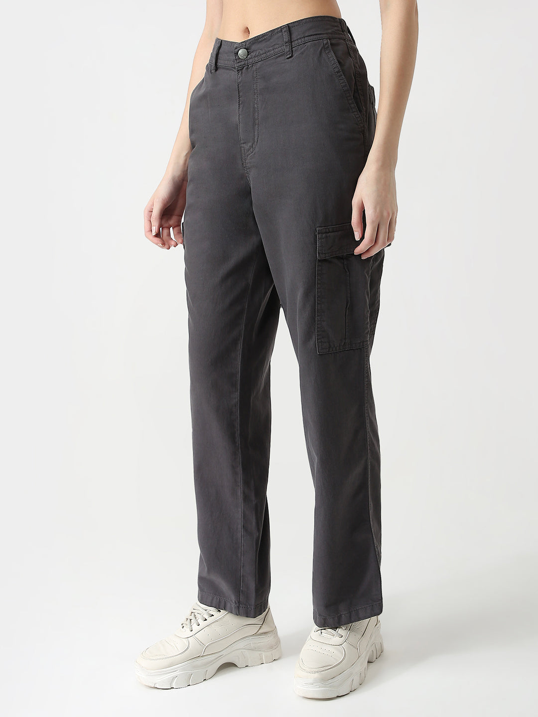 Women High-Rise Loose Fit Cargo