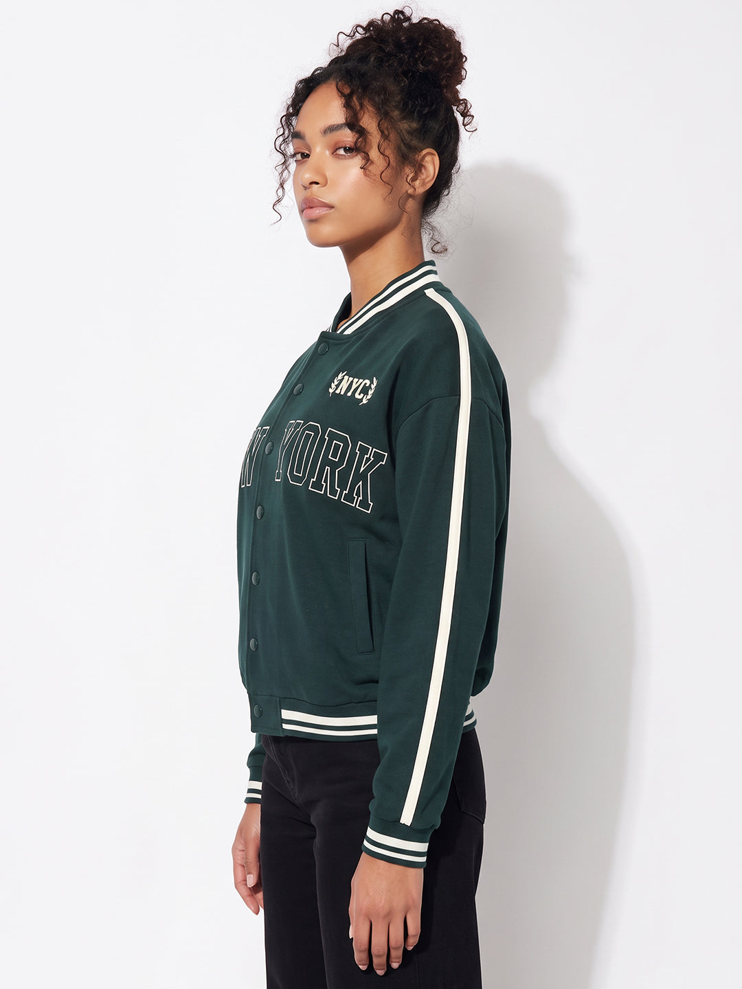 Bottle Green Varsity Jacket