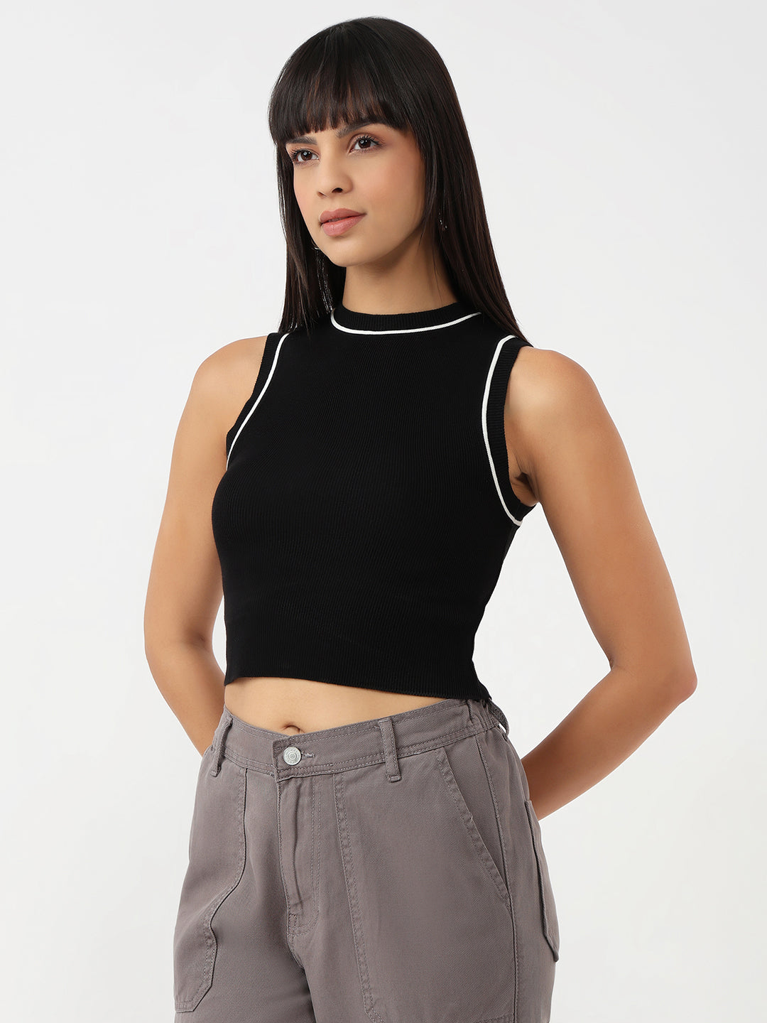 Women Black Slim Tank Top