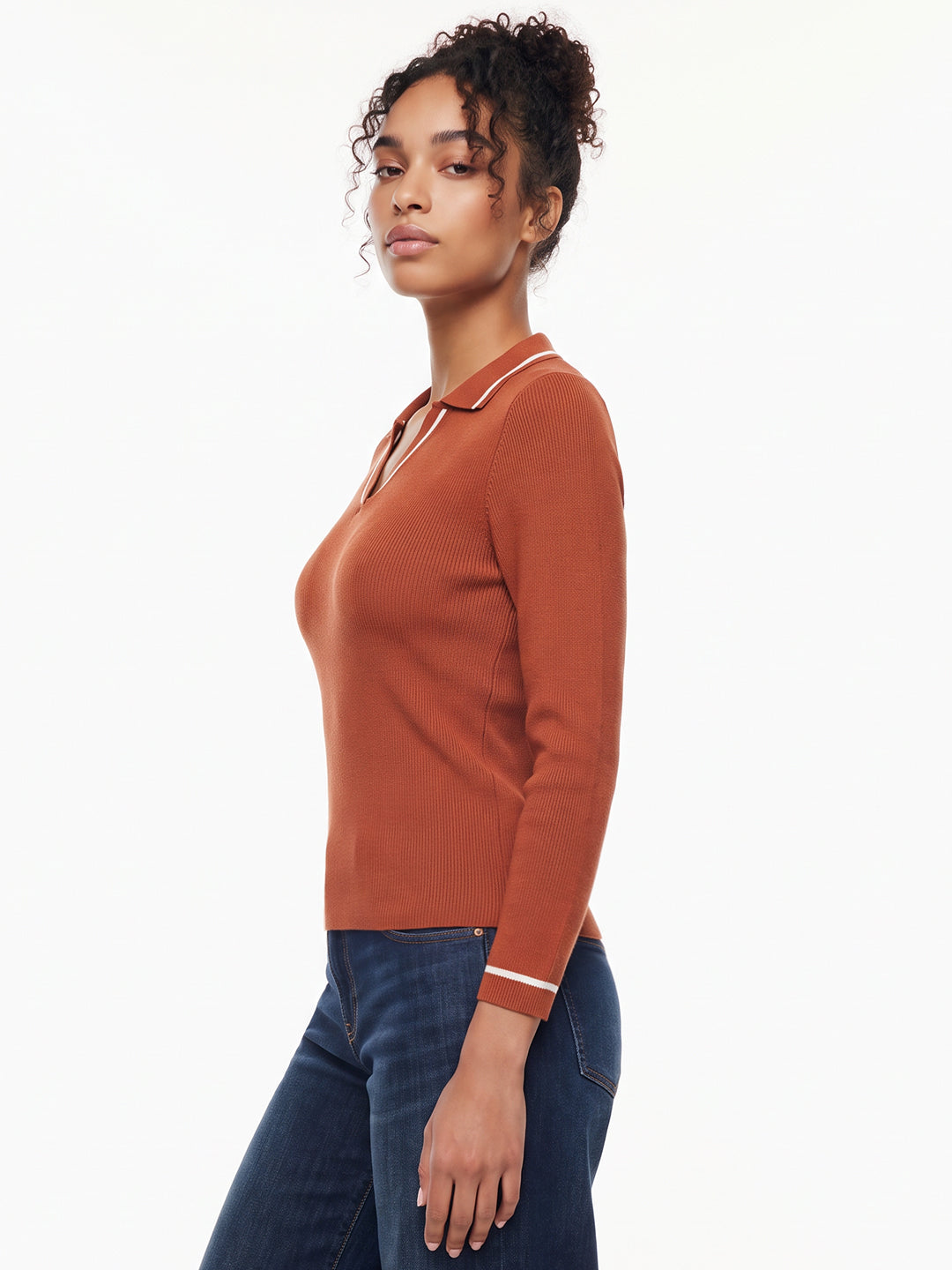 Burnt Orange Flat Knit