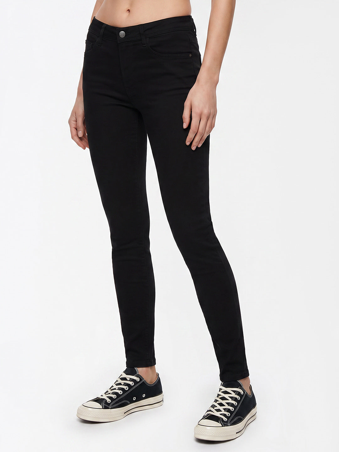 Women Black High-Rise Skinny Jeans
