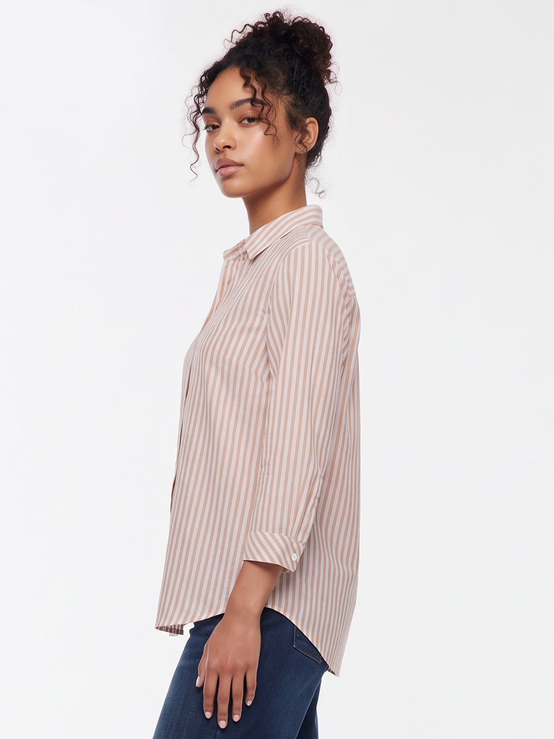 Beige/White Stripe Shirt