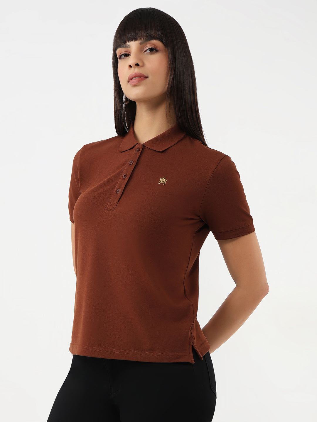 Women Sepia Slim T-Shirt
