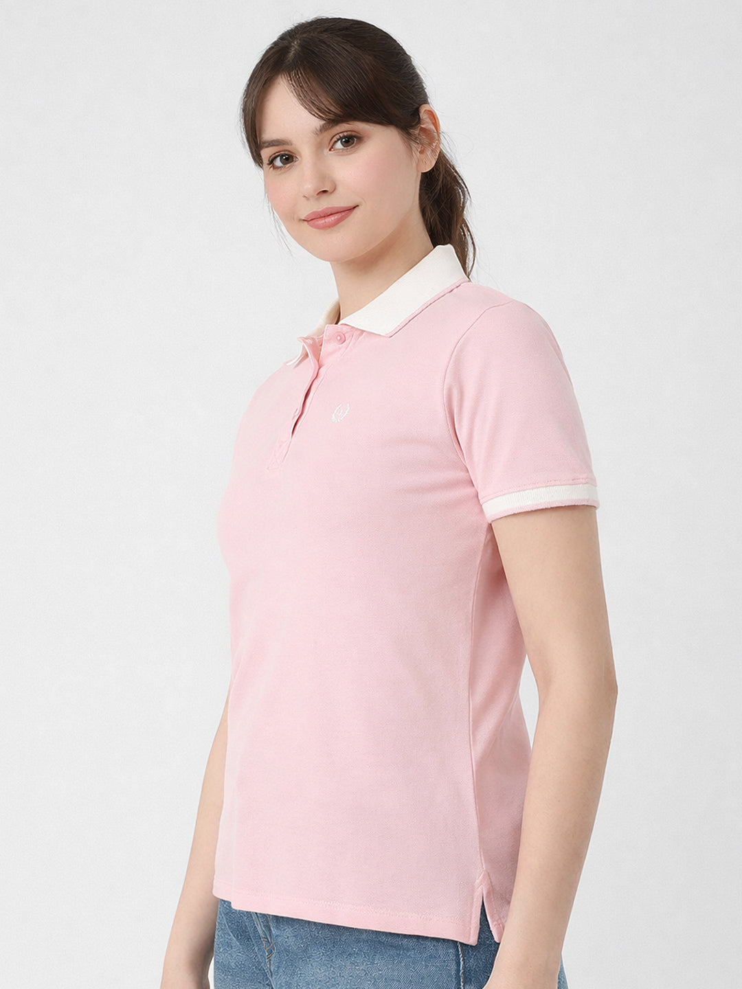 Women Pink Polo T-Shirt