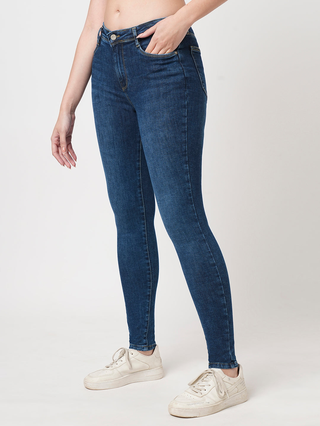 Women Blue High-Rise Skinny Jeans