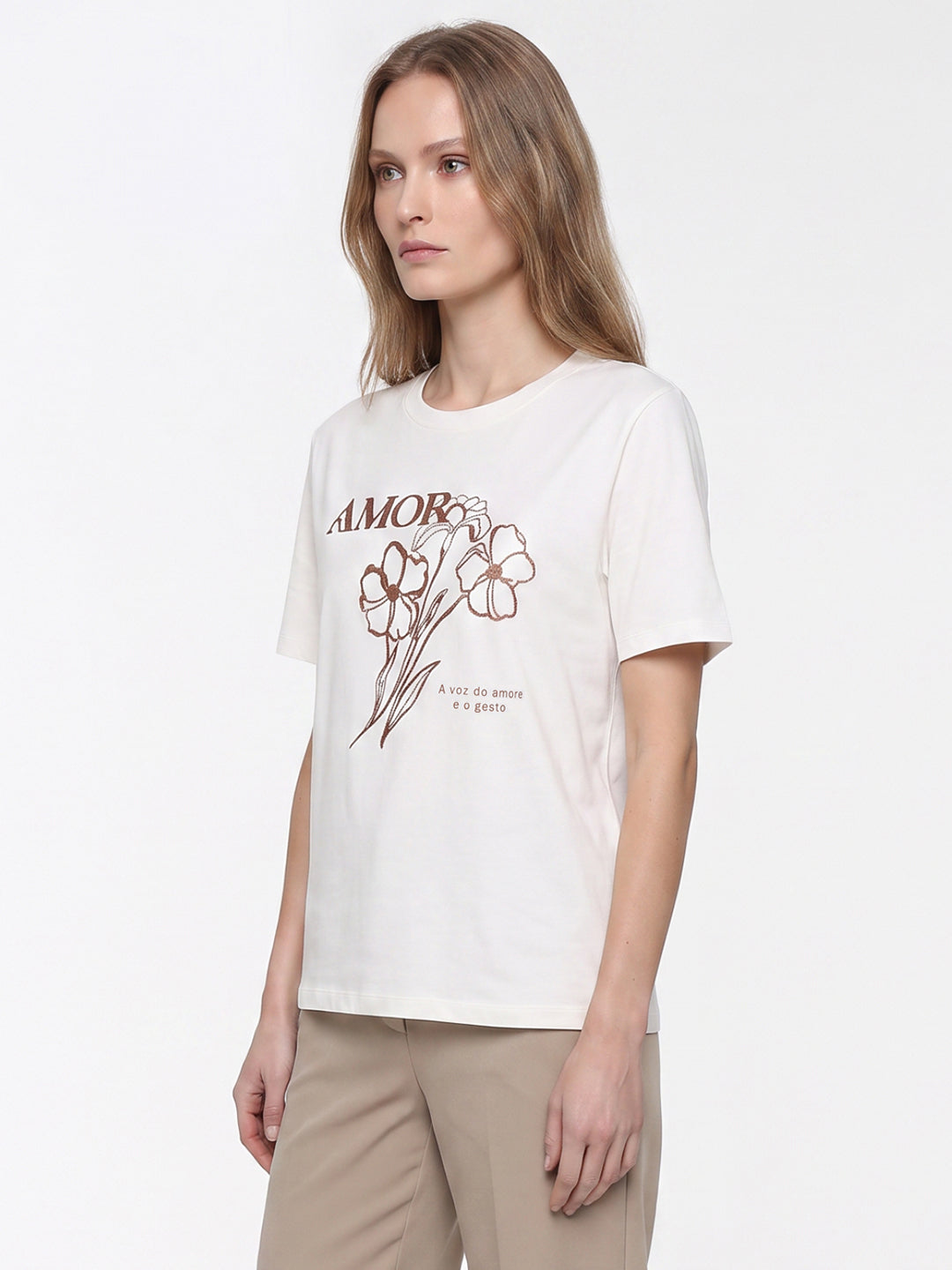 Women Off White Graphic Tees