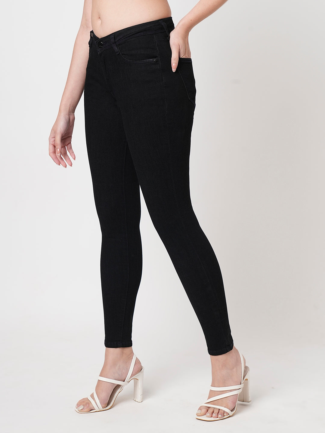 Women Black High-Rise Skinny Jeans