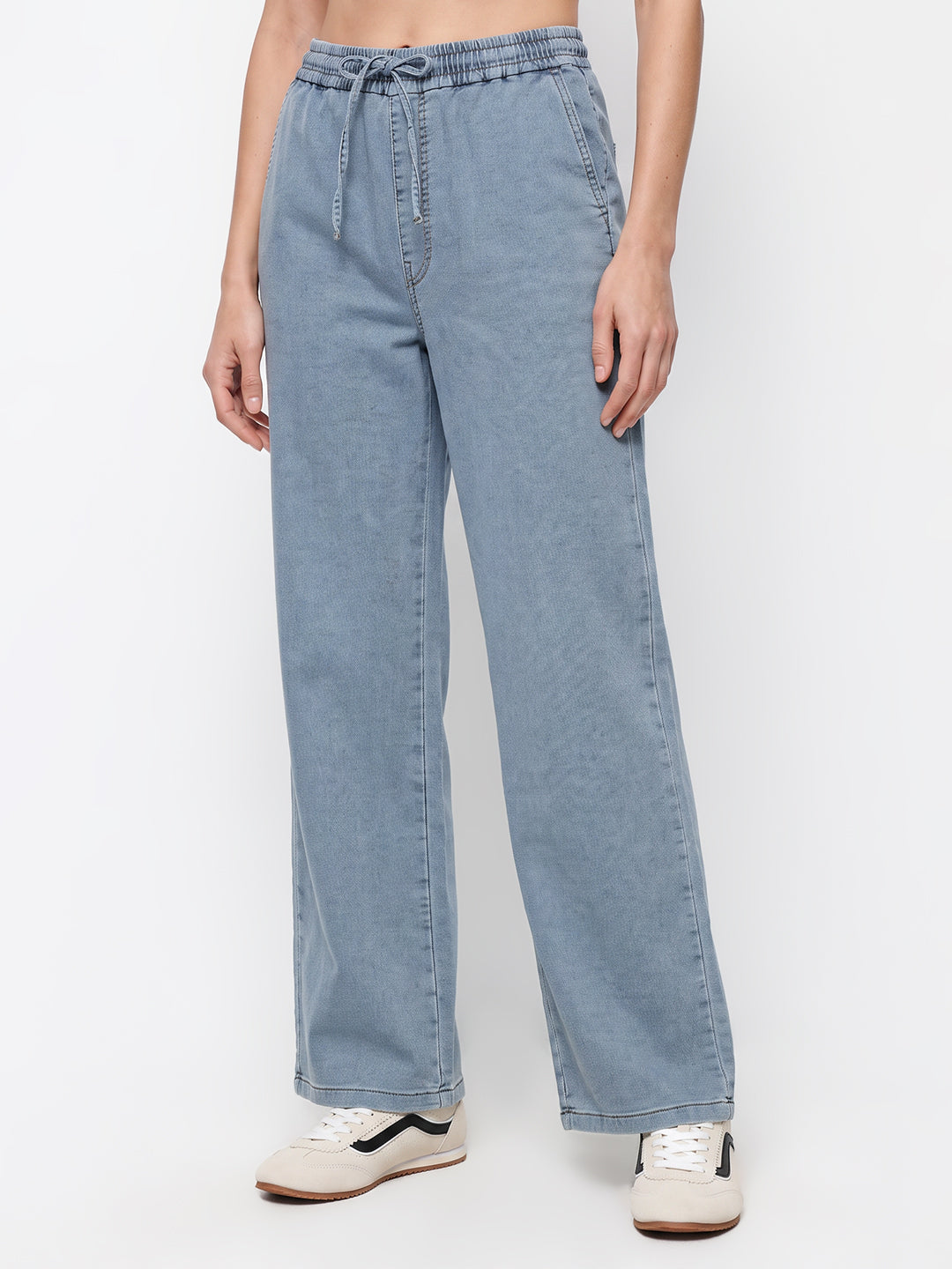 Women Blue Mid-Rise Jogger
