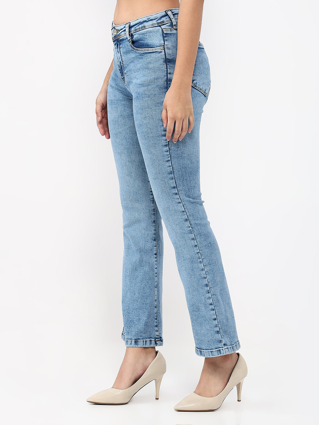 Women Blue High-Rise Flare Jeans