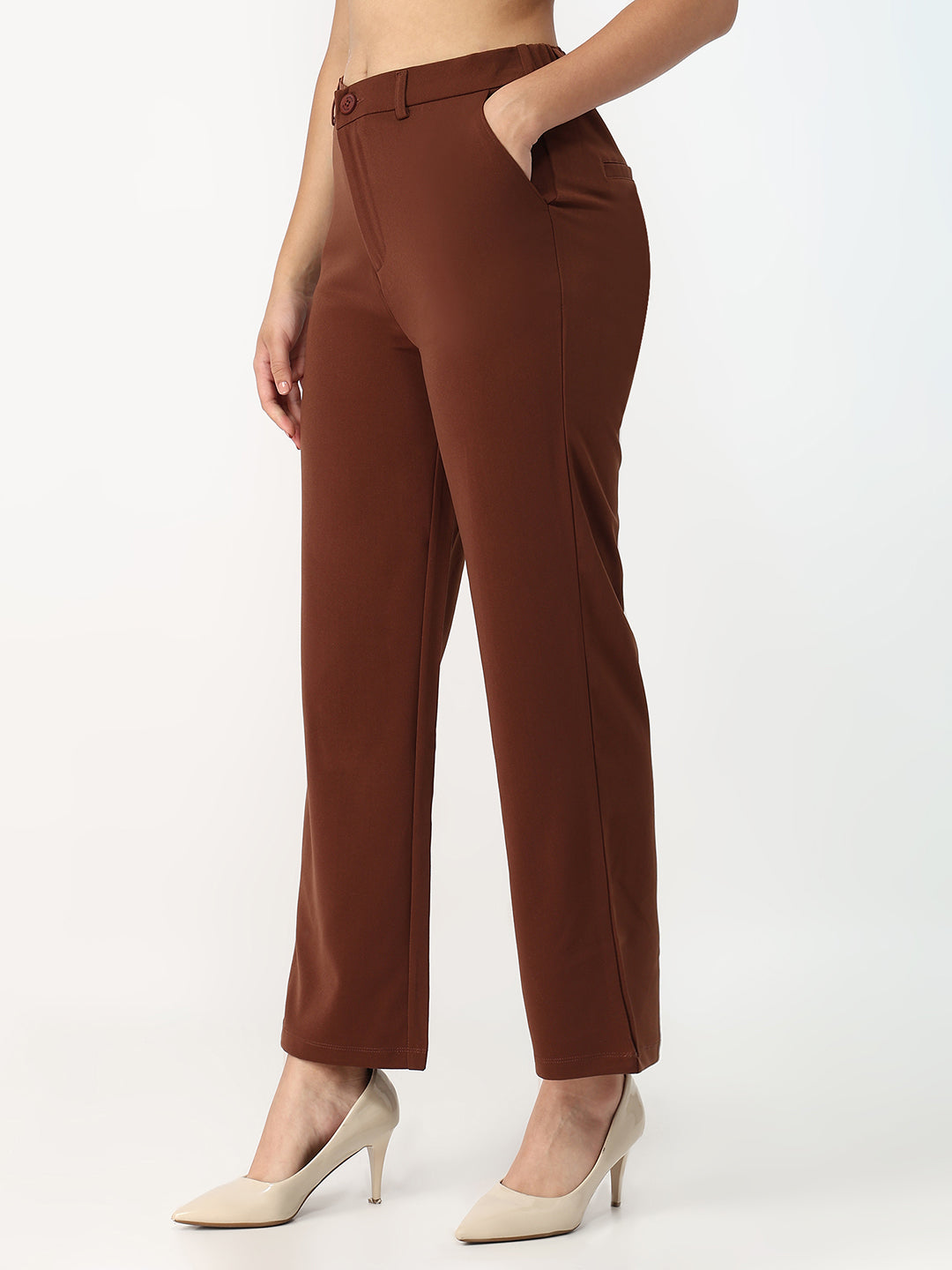 Women Sepia Loose Straight Fit Korean Pants