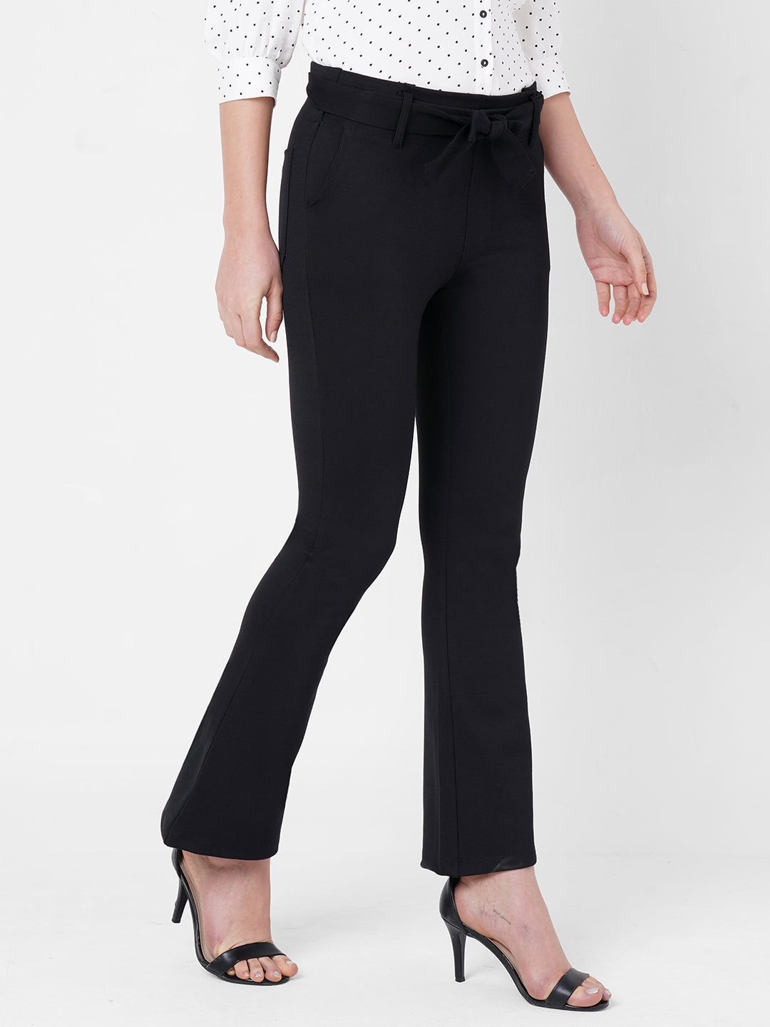 Women High-Rise Treggings Mini Flare Treggings