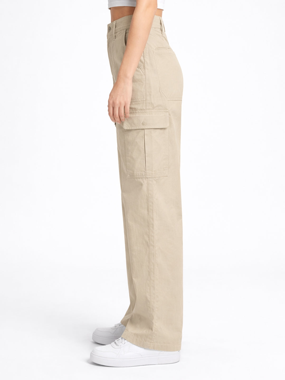 Women Beige Mid-Rise Cargo