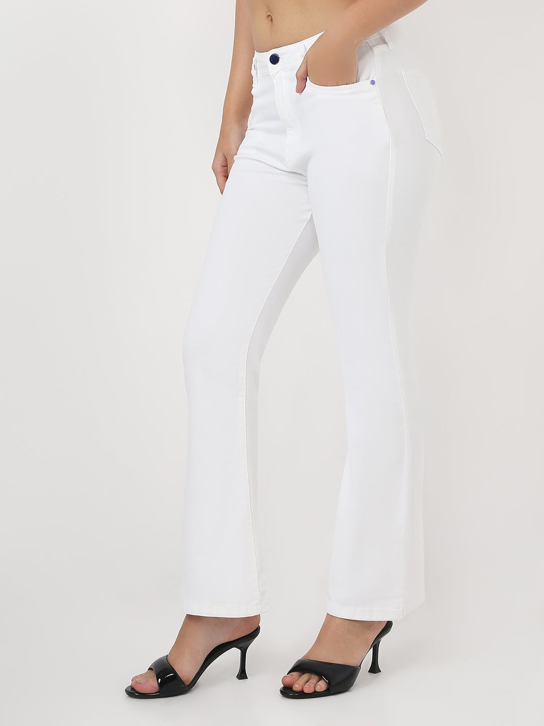Women White High-Rise Flare Jeans