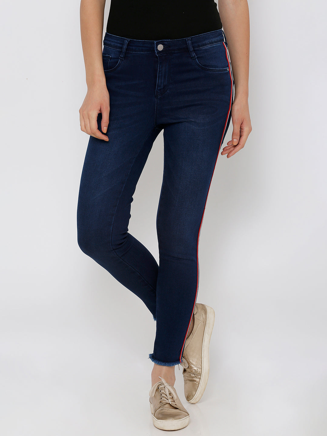 Women Dark Blue High-Rise Skinny Jeans