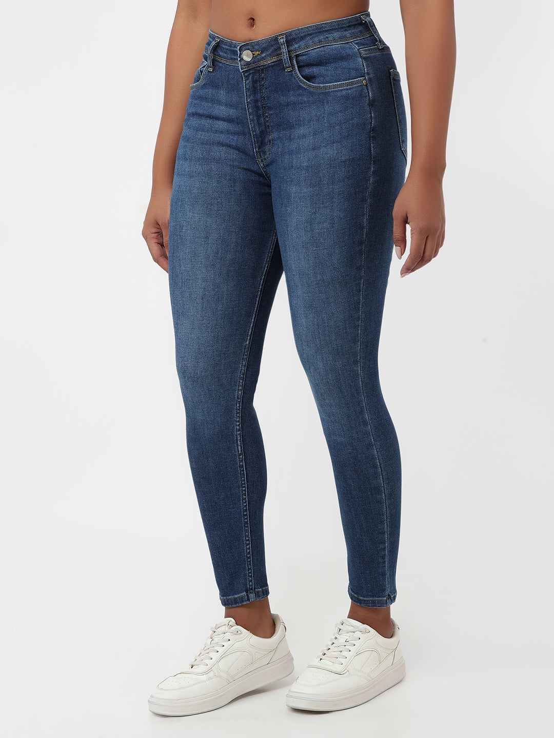 Women Blue High-Rise Skinny Jeans