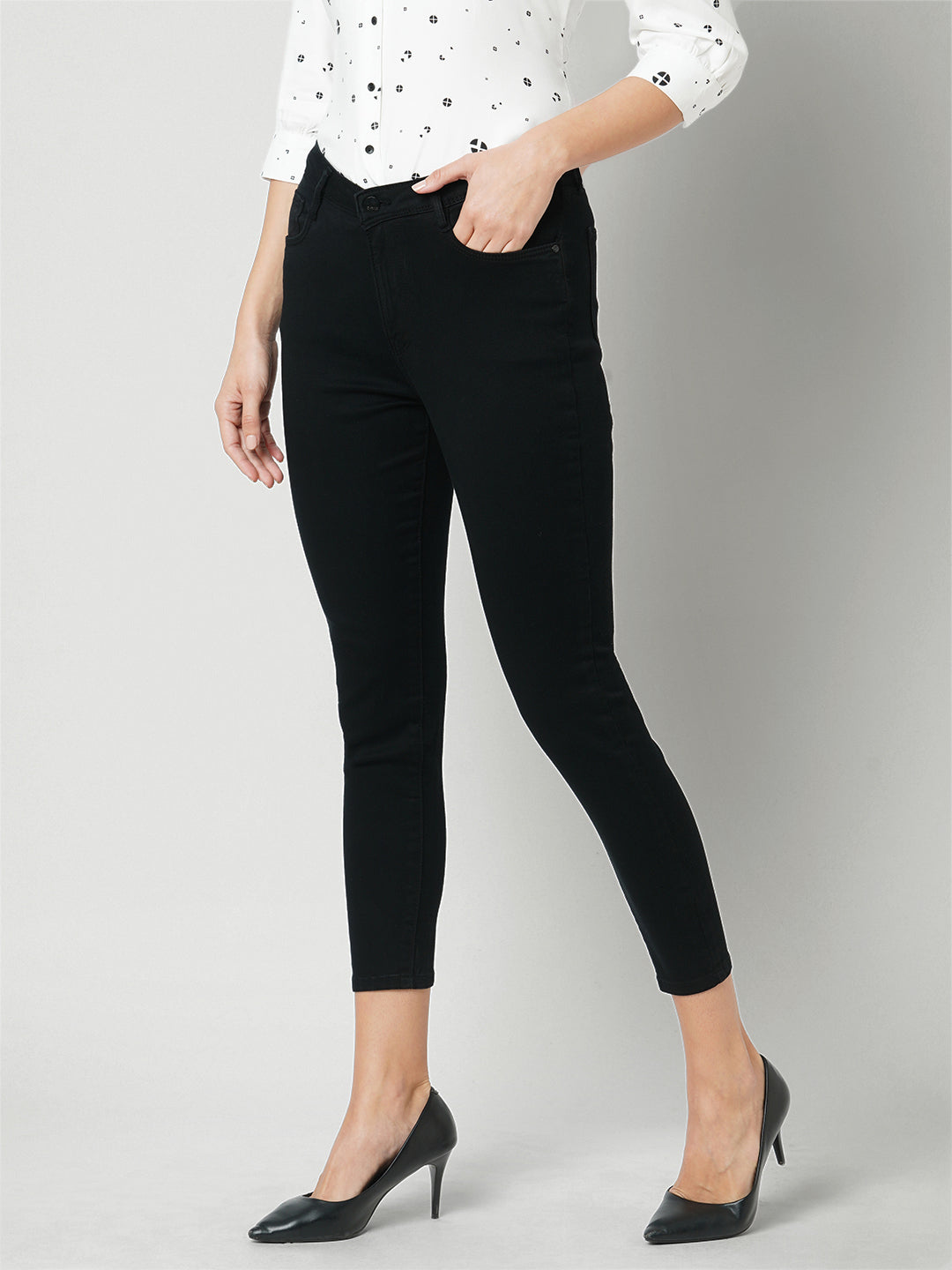 Women Black High-Rise Skinny Jeans
