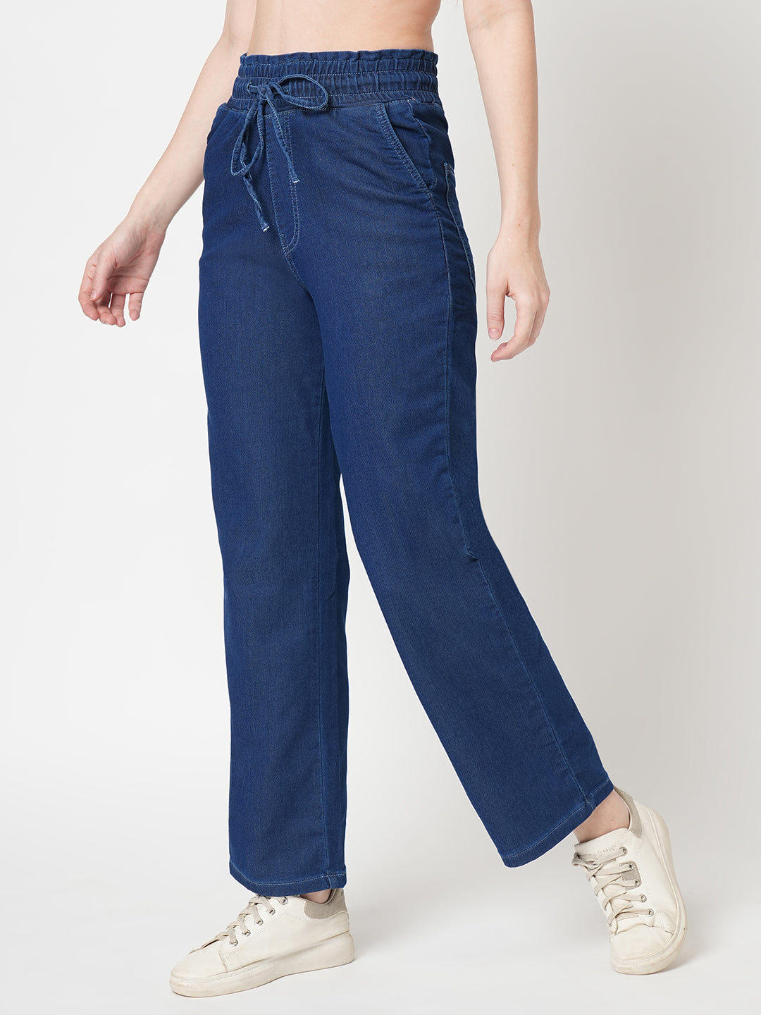 Women Blue High-Rise Joggers