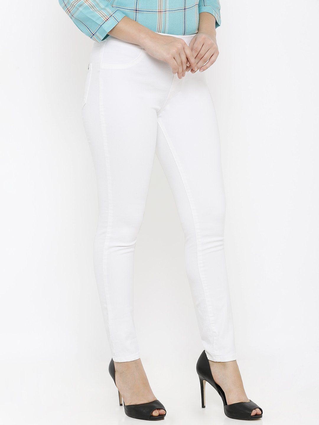 Women Mid-Rise Denim Leggings