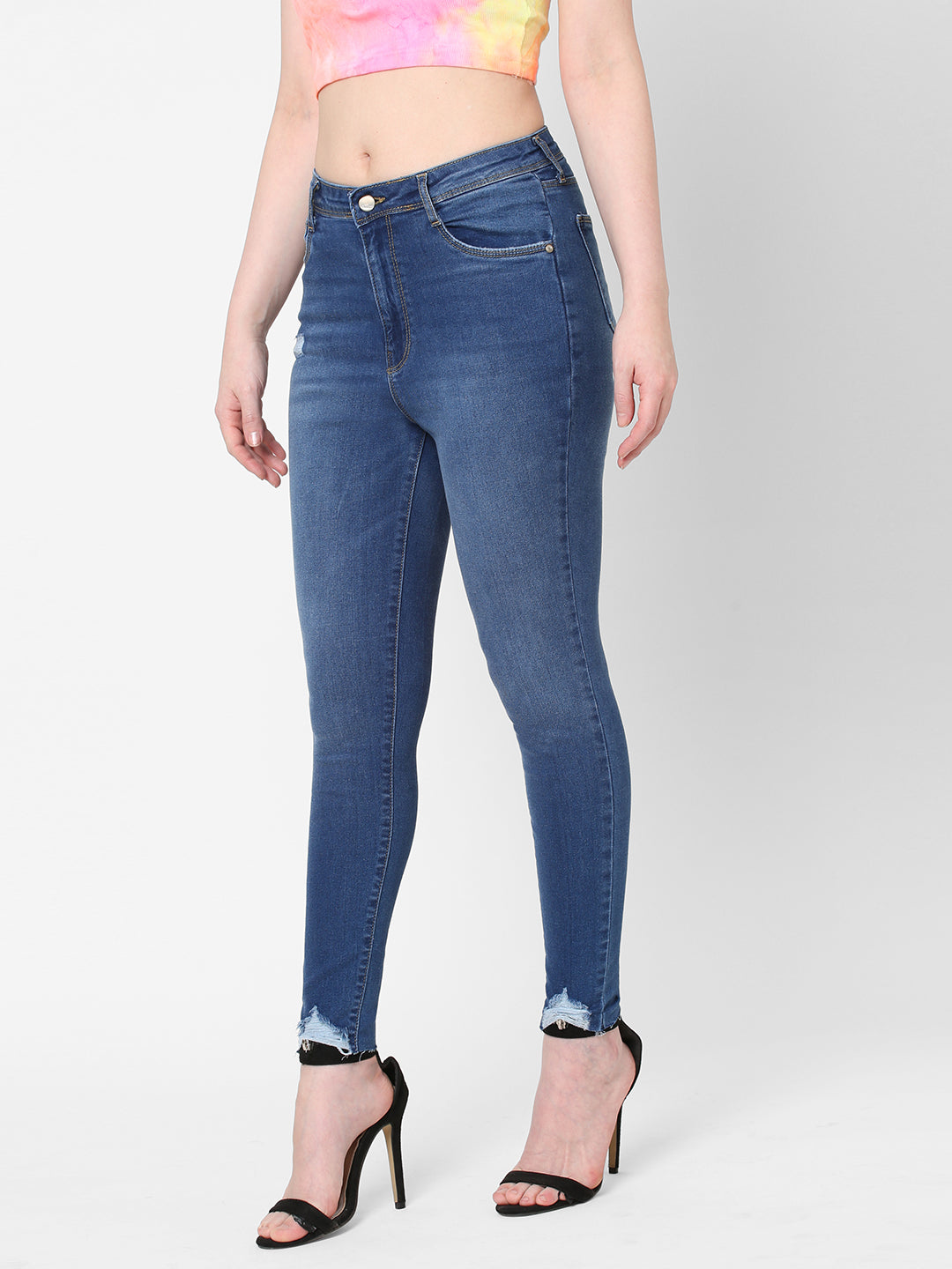 Women Blue Super High-Rise Super Skinny Jeans