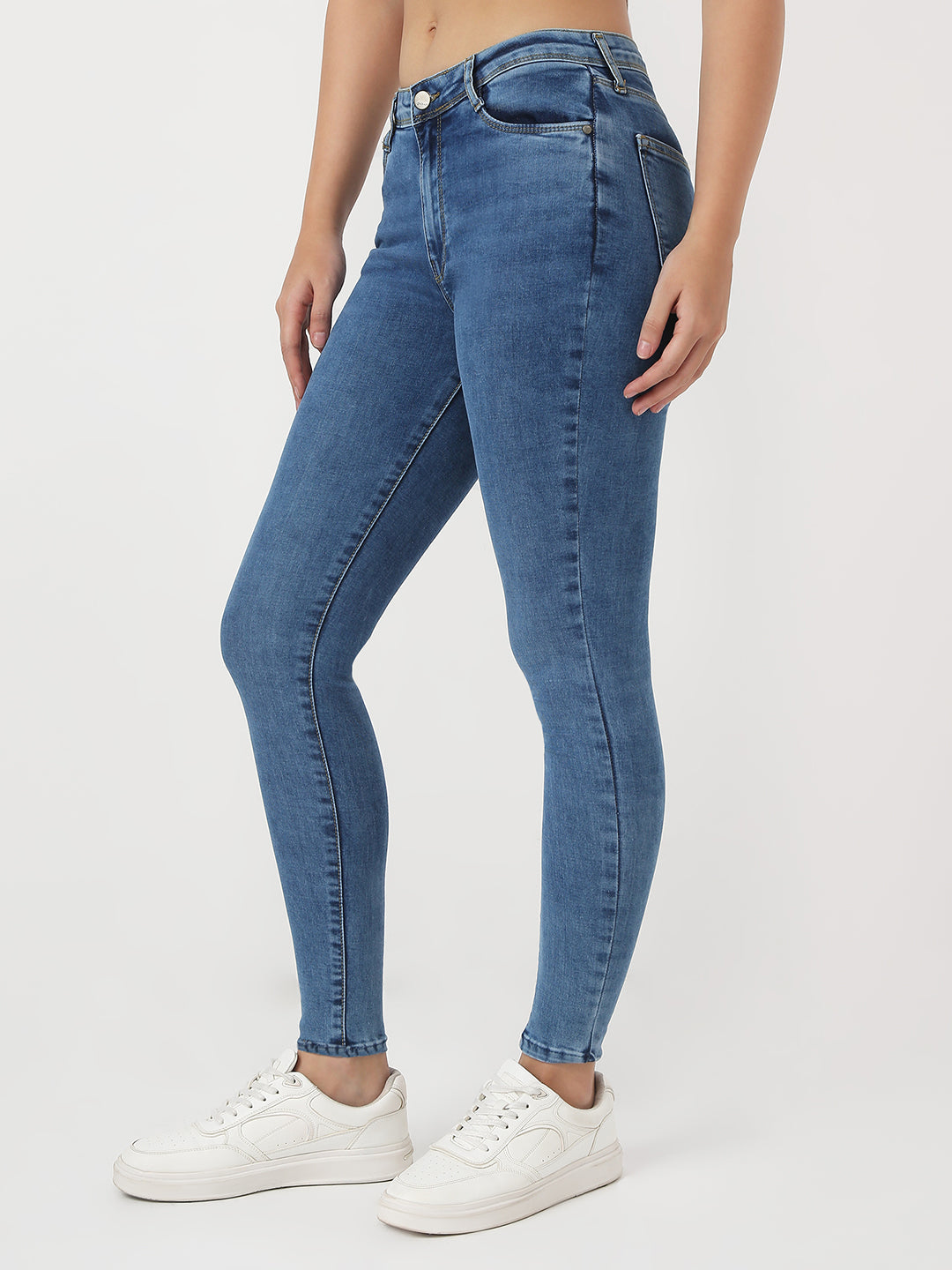 Women Medium Blue High-Rise Skinny Jeans