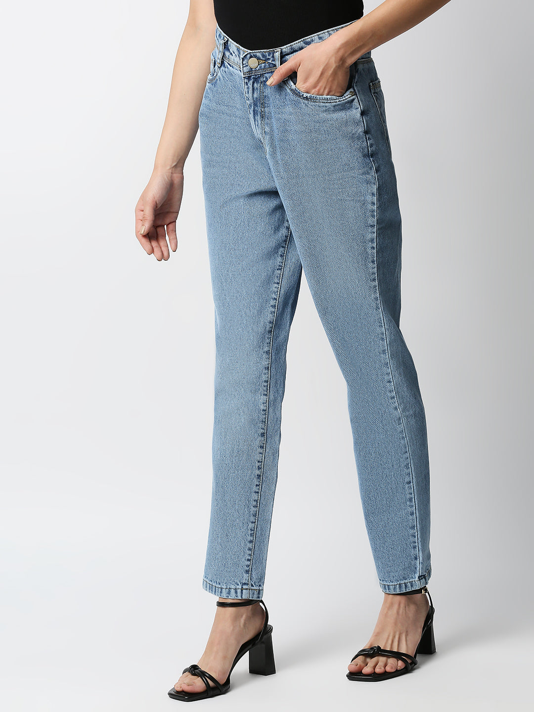 Women Dark Blue Super High-Rise Straight Jeans