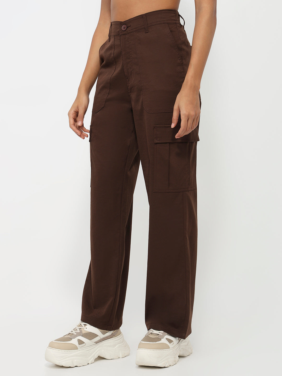 Women Sepia Mid-Rise Cargo