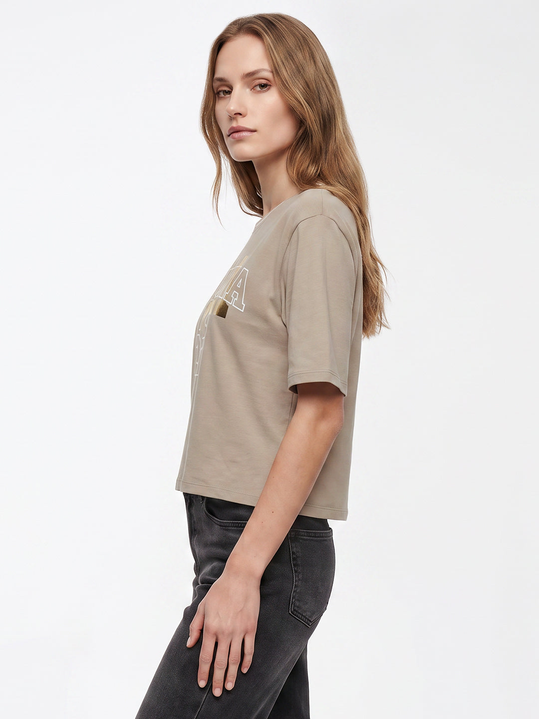 Women Light Oyester Graphic Genz Tees