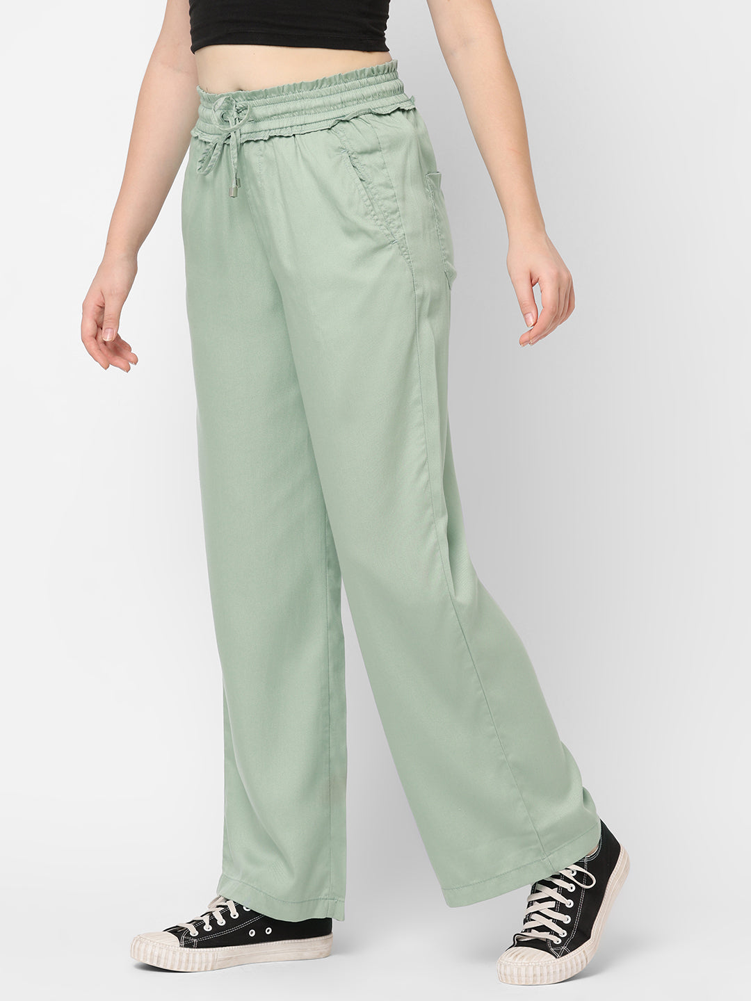 Women High-Rise Wide Leg Trousers