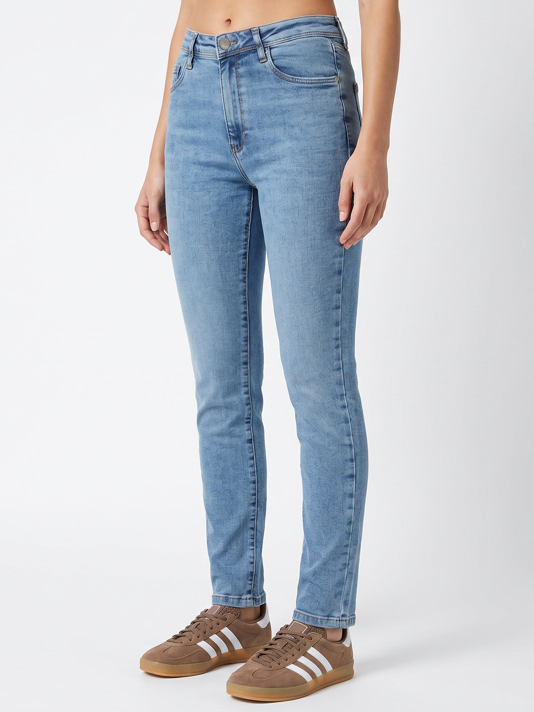 Women Light Blue High-Rise Skinny Jeans