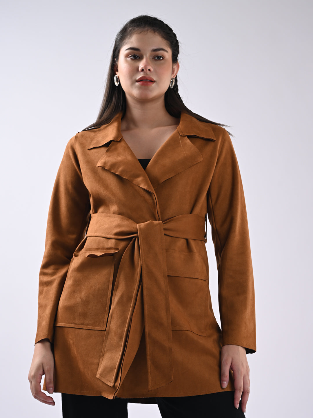 Women Tan Slim Fit Jacket