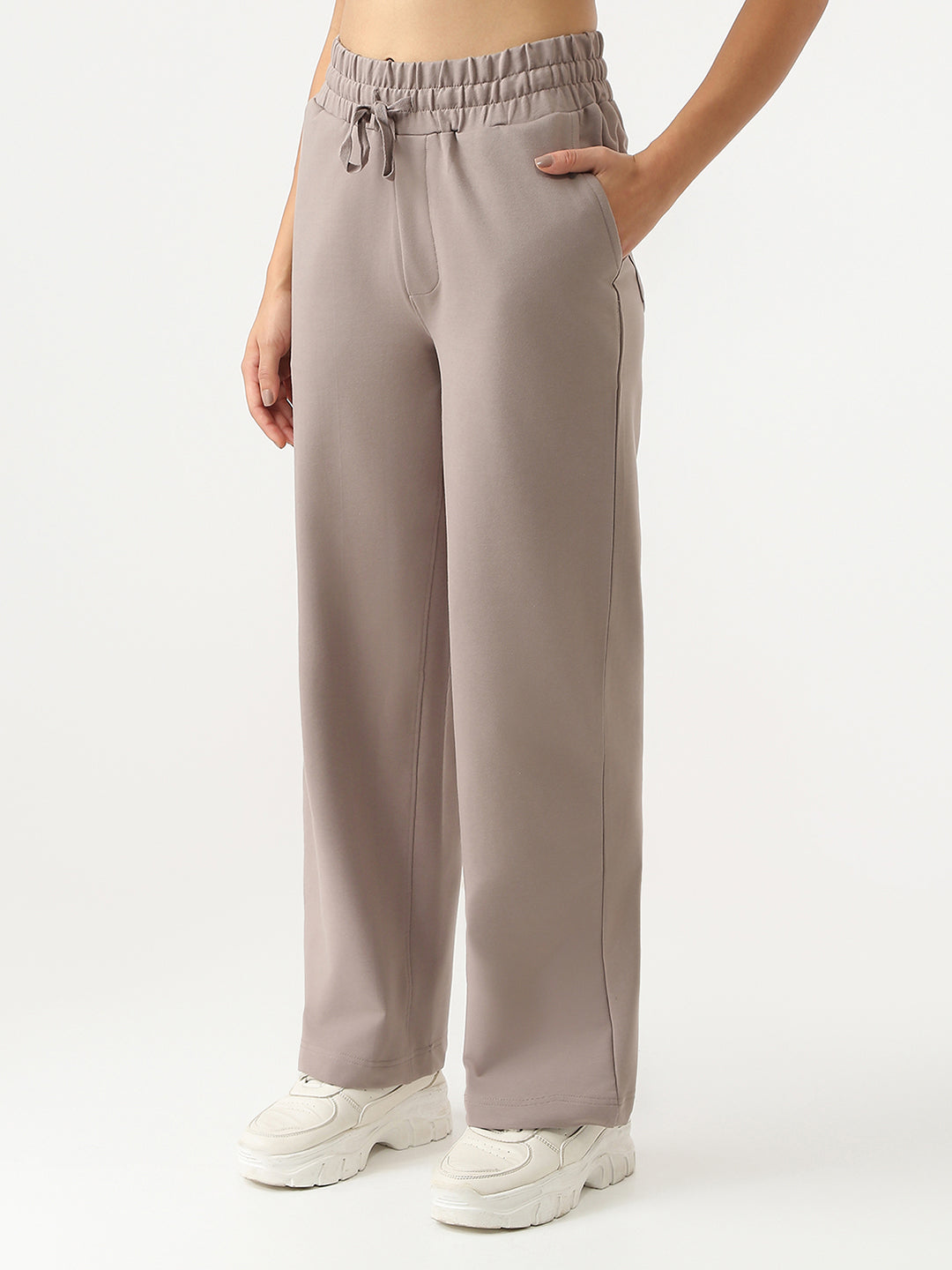 Women High-Rise Loose Fit Trousers
