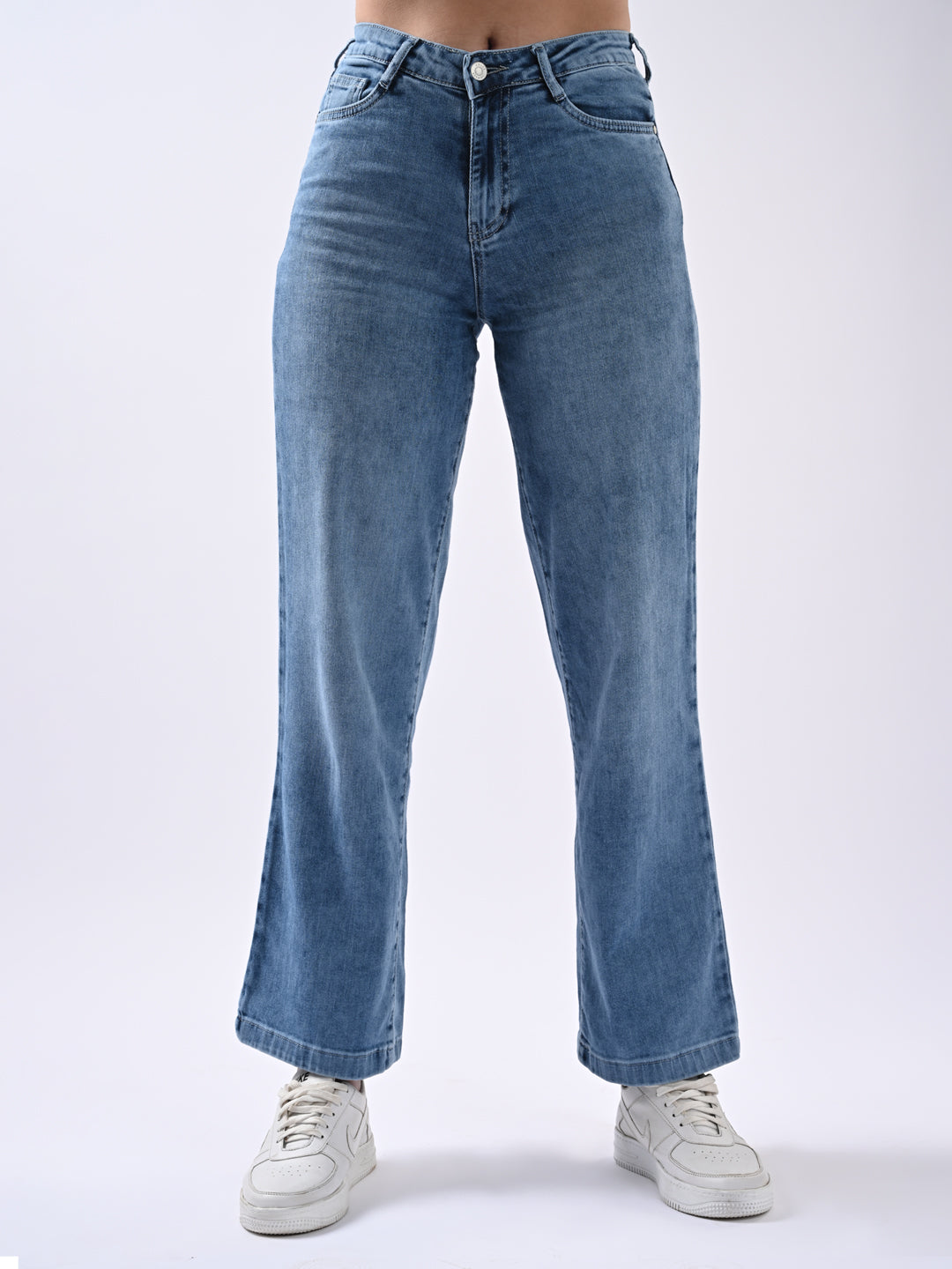 Women High Rise Wide Leg Jeans