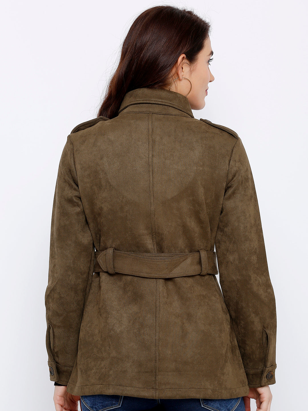 Women Olive Winter Jacket