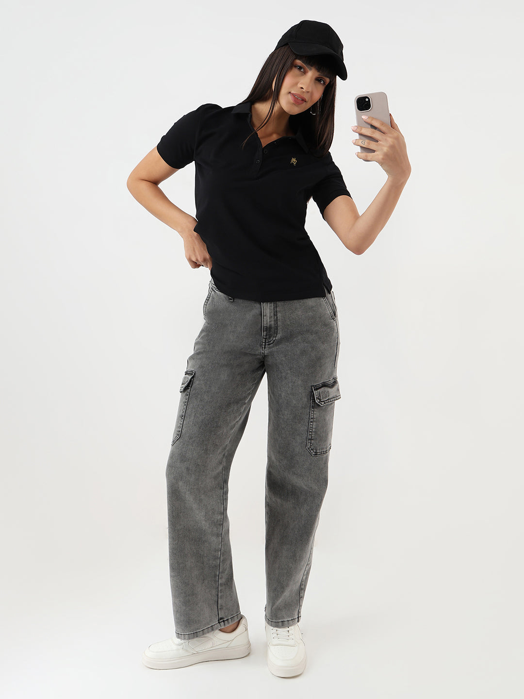 Women Black Slim Fit T-Shirt