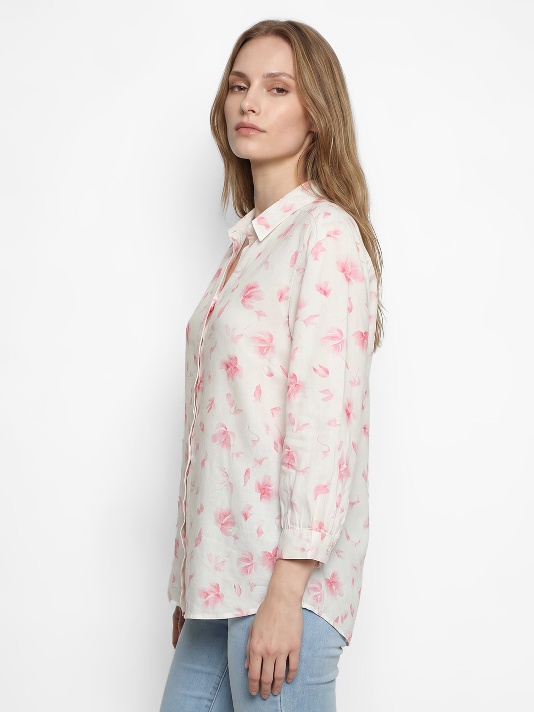 Women Pink Floral Shirt