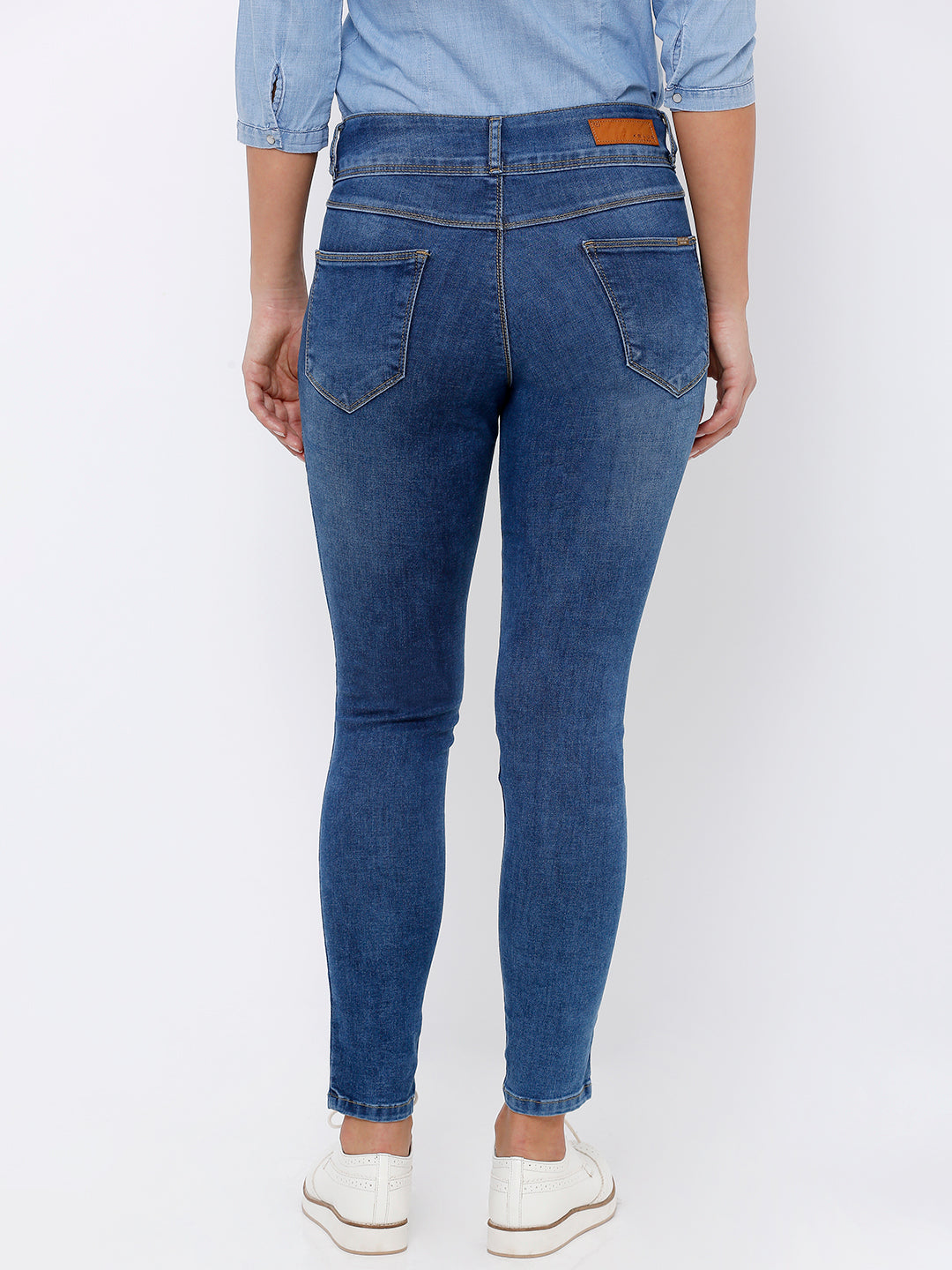 Women Blue High-Rise Skinny Jeans