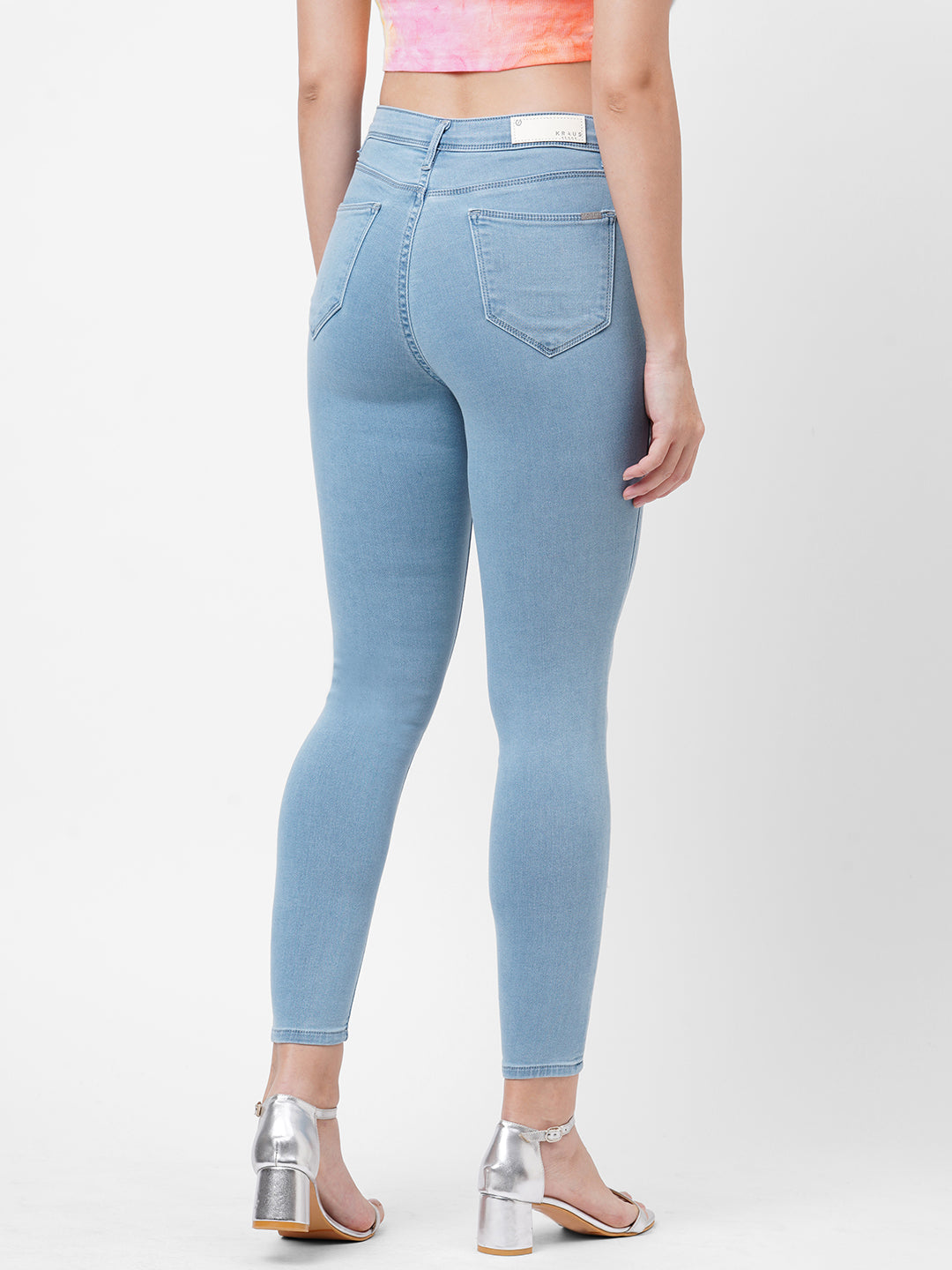 Women Light Blue High-Rise Skinny Jeans