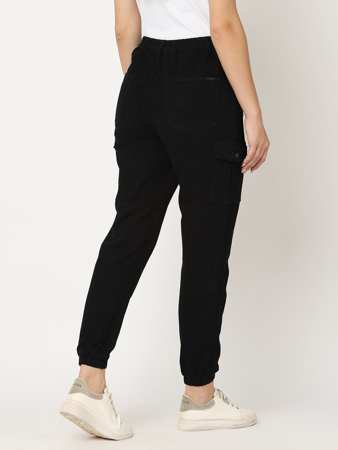 Women Black High-Rise Cargo