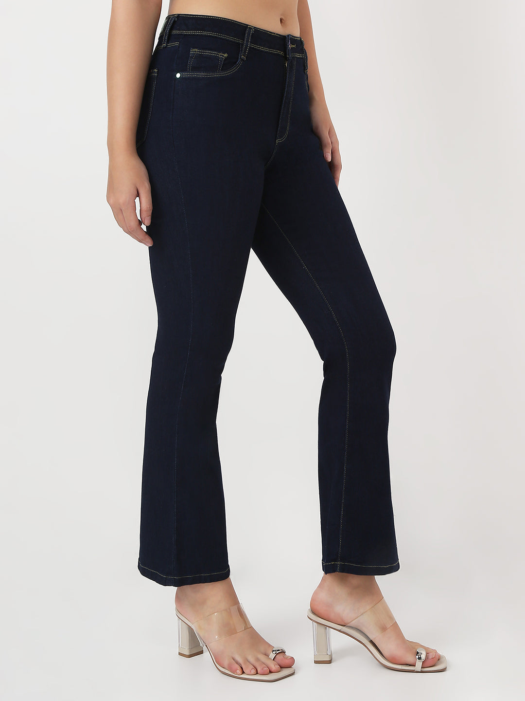 Women Blue High-Rise Flare Jeans