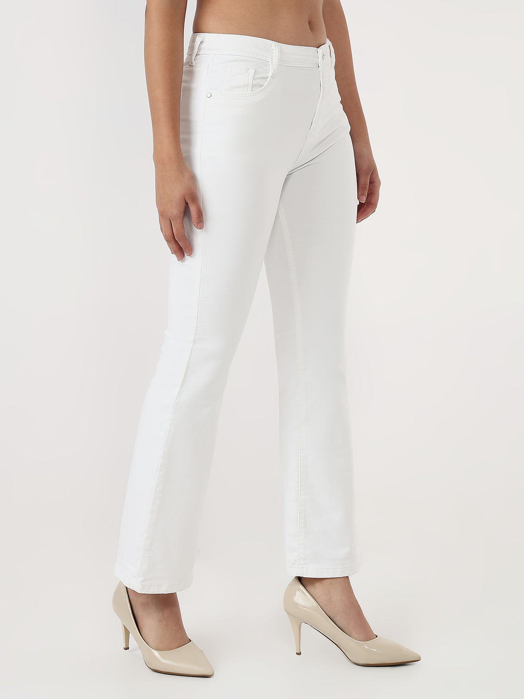Women White High-Rise Flare Jeans