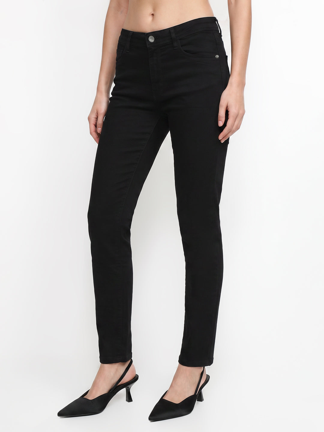 Women Black Sky High Skinny Jeans