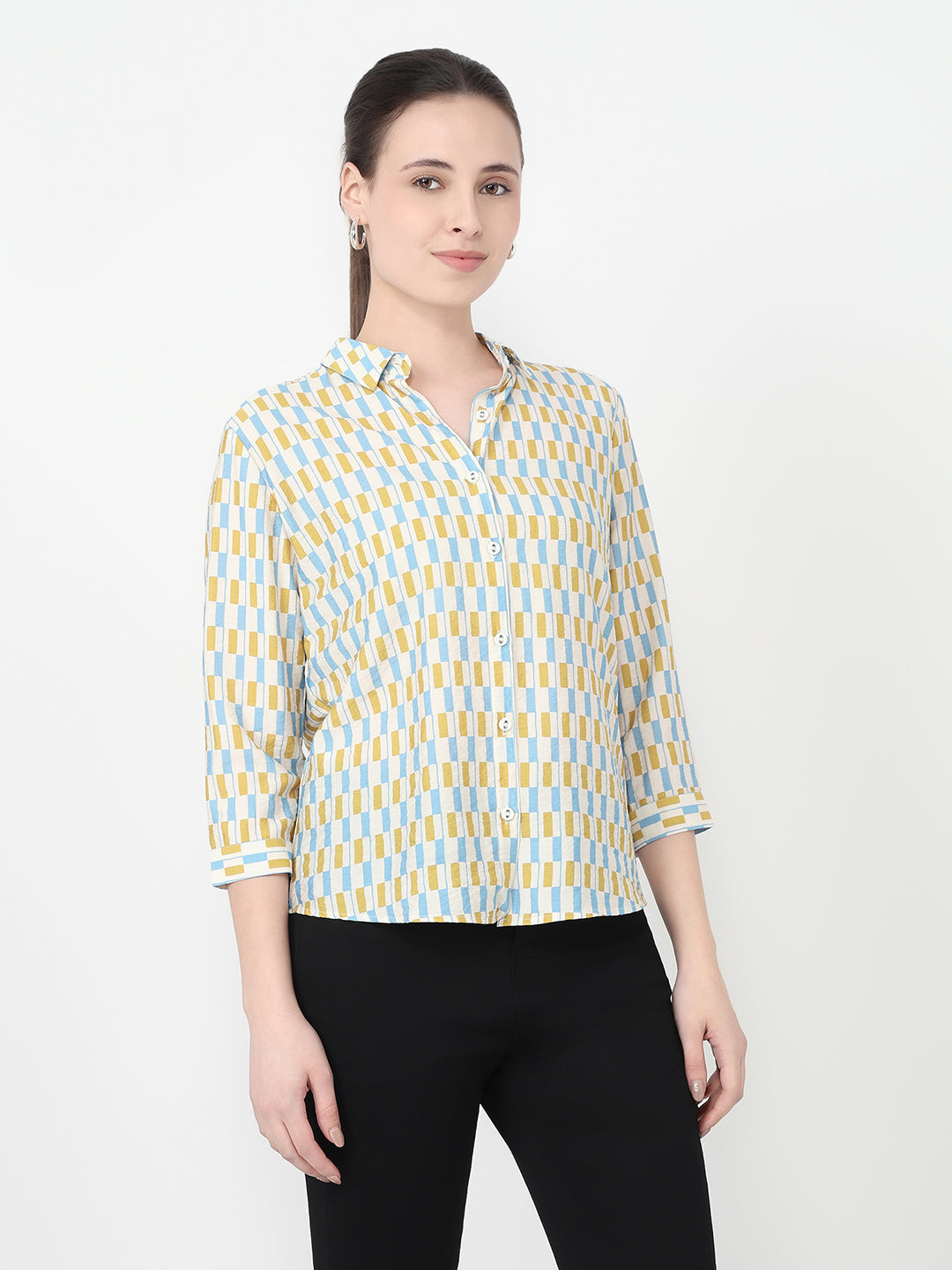 Women Geometric Print Slim Fit Shirt