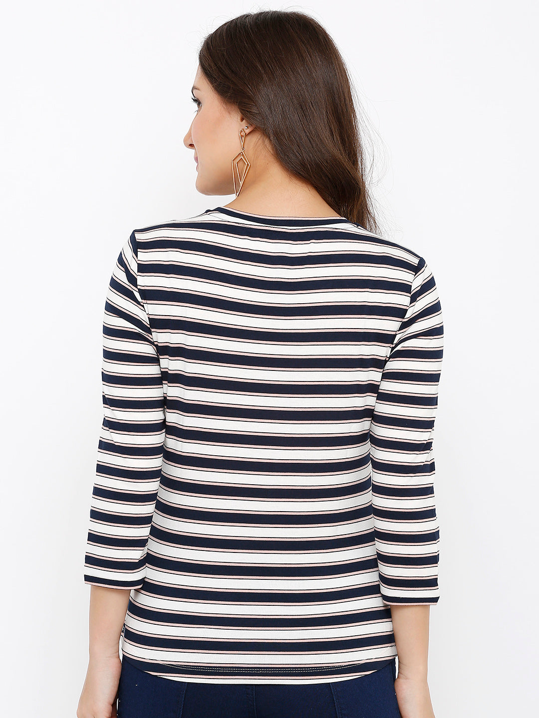 Women Navy/White Stripe T-Shirt