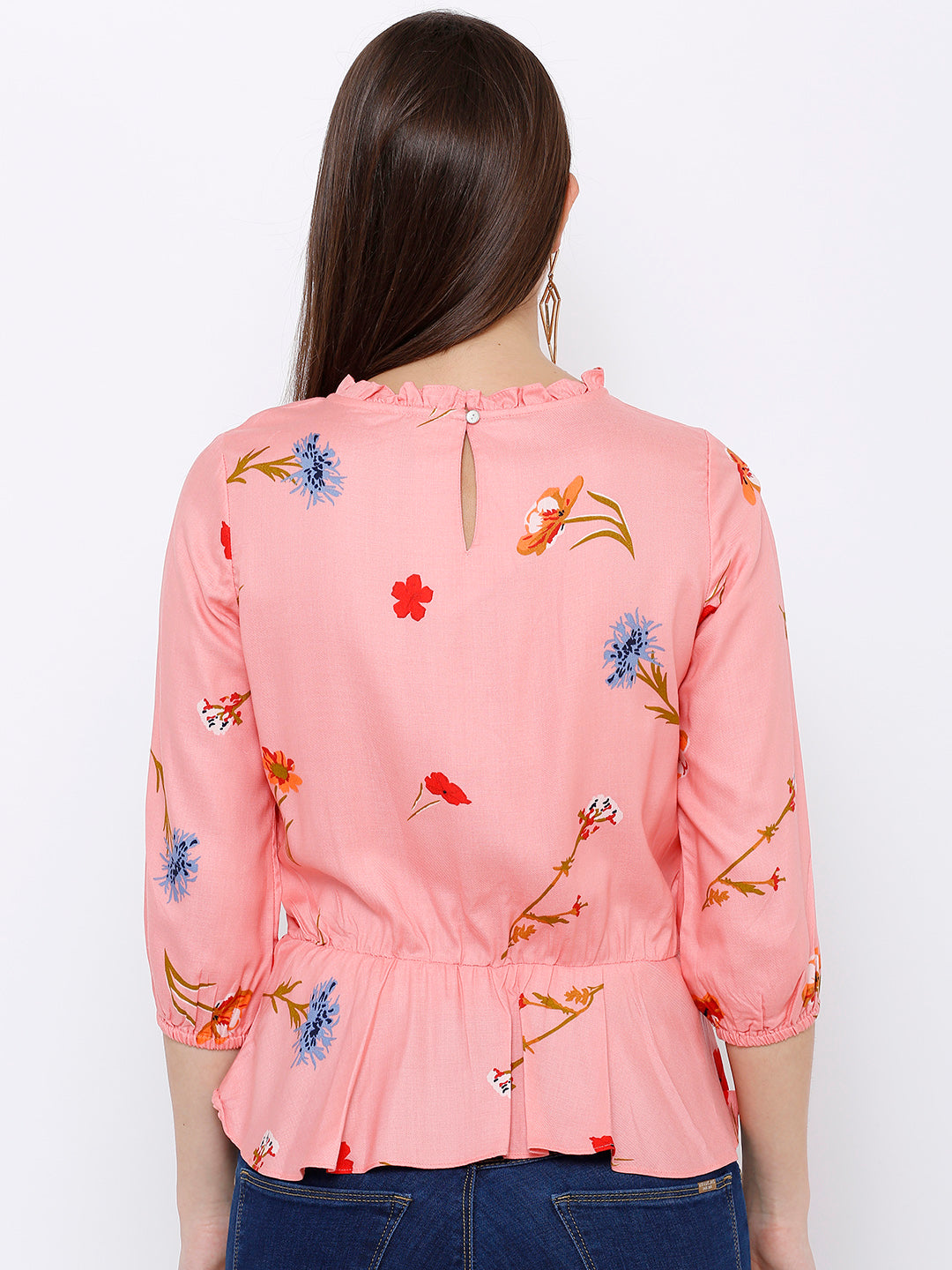 Women Peach Printed Top