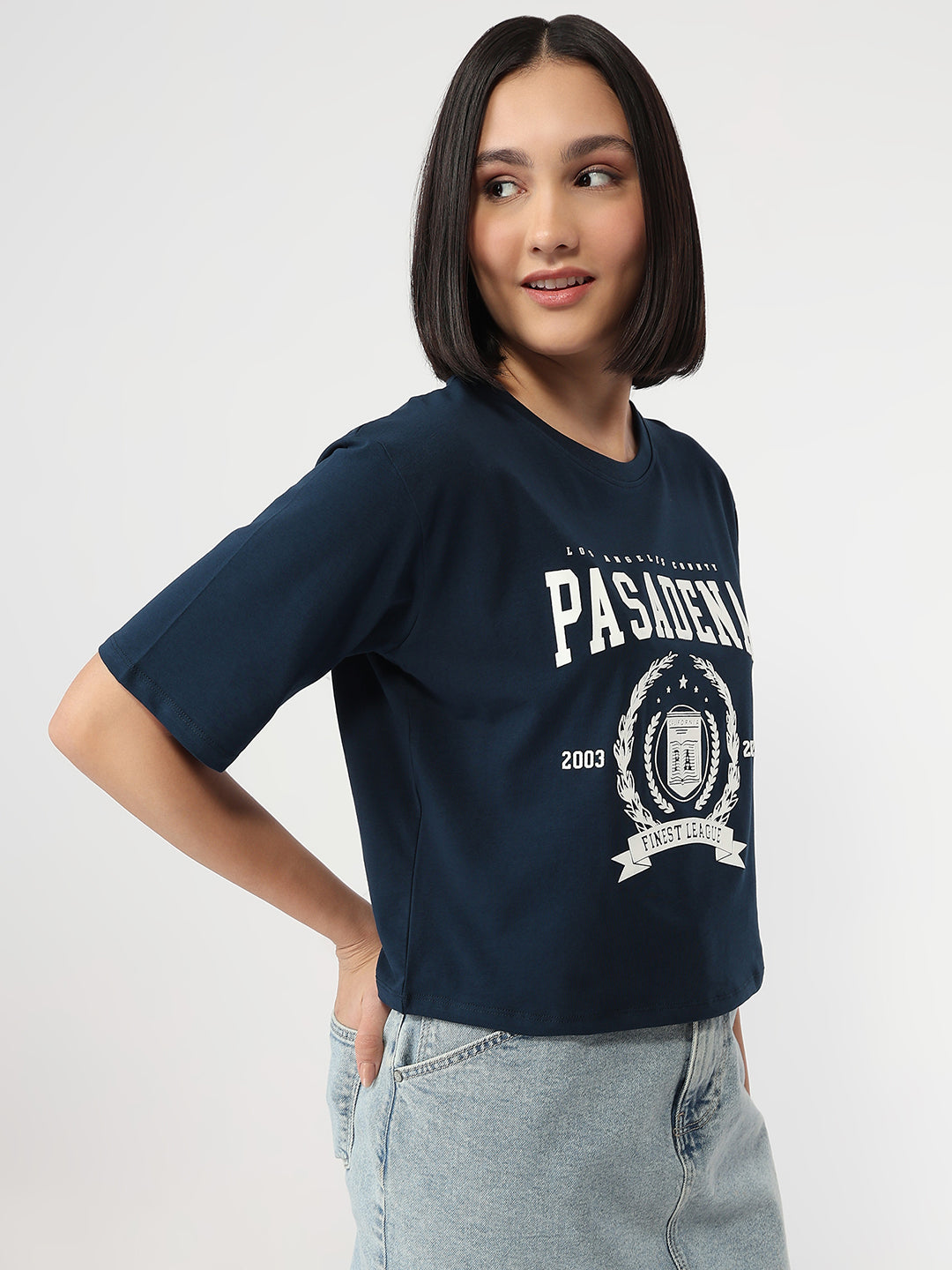 Women Airforce Slim Fit Crop T-Shirt