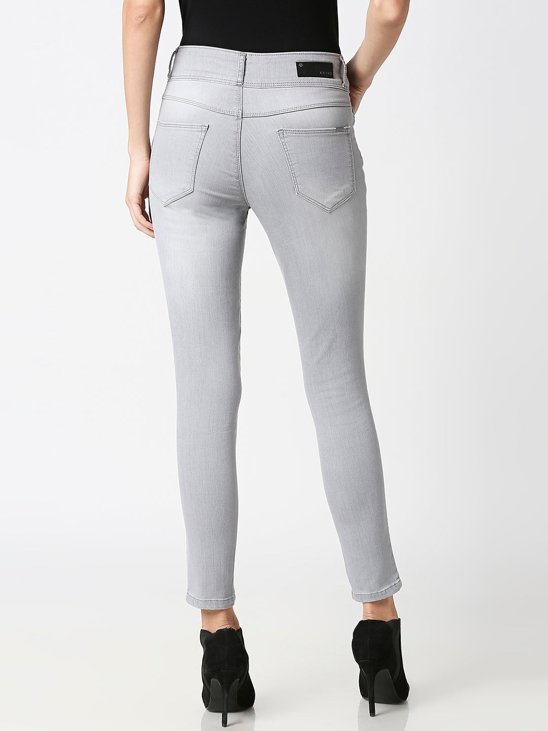 Women Grey High-Rise Skinny Jeans
