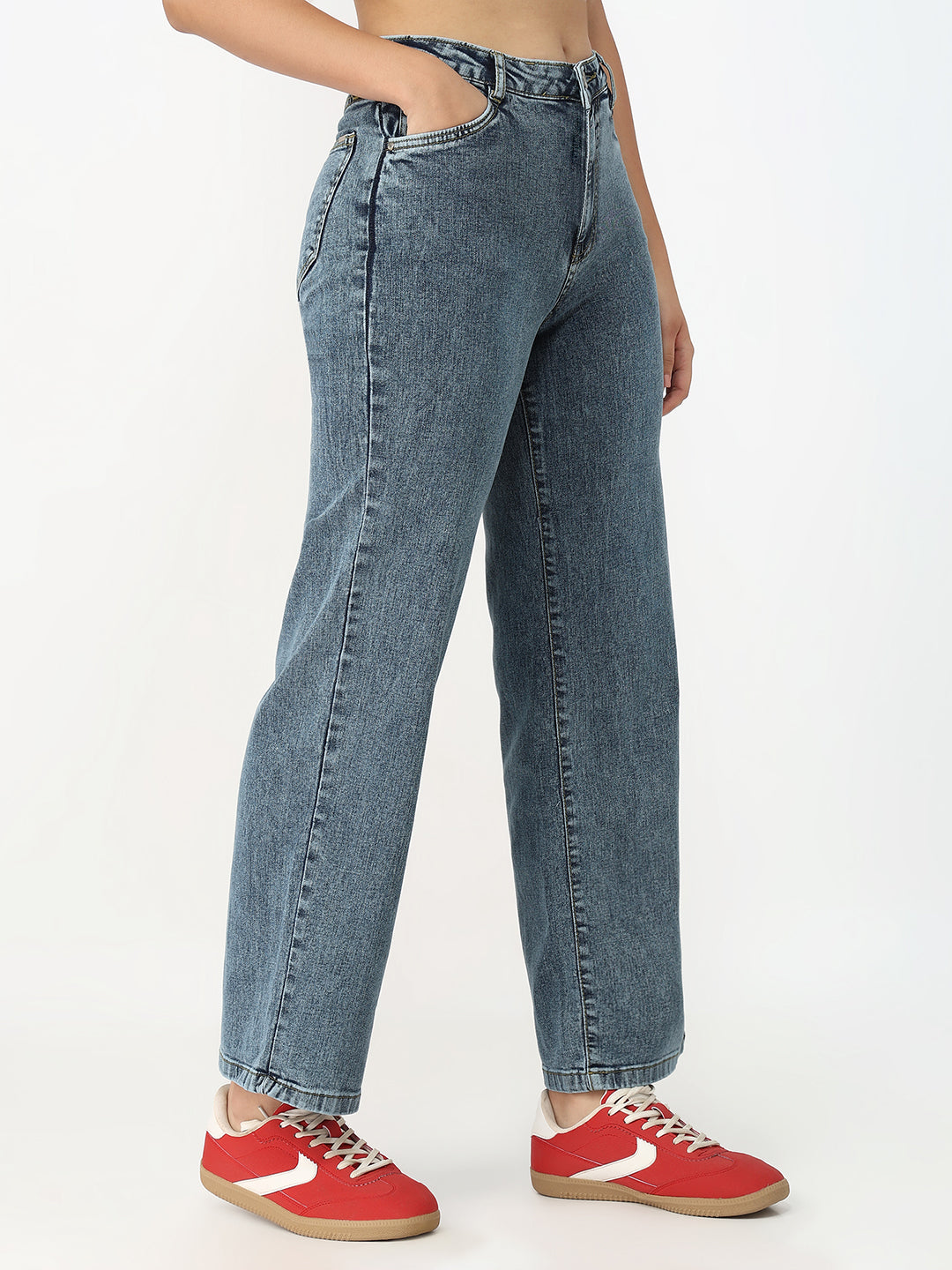 Blue High-Rise Baggy Jeans